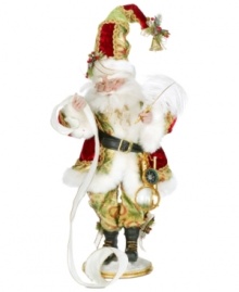 Making his list, checking it twice, Santa always knows who's been naughty or nice in this figurine from Mark Roberts.