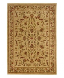 Inspired by the golden sands of Egypt, home of the Sphinx collection, comes this classic rug - rich in tradition and coloration. Featuring a timeless design, the flowing floral pattern uses gentle hues to create a gold-toned, heirloom quality piece. Beautifully styled and made to last, this rug will be a fixture in your home for years to come.