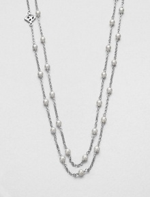 From the Pearl Collection. A graceful chain is delightfully dotted with creamy white pearls in this lovely strand that's long enough to douoble or even knot.3.5mm round white pearlsSterling silverLength, about 60Toggle closureImported From the Pearl Collection. A graceful chain is delightfully dotted with creamy white pearls in this lovely strand that's long enough to douoble or even knot.3.5mm round white pearlsSterling silverLength, about 60Toggle closureImported
