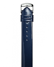 This patent leather watch strap is the perfect finish to a Philip Stein watch head.