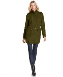 MICHAEL Michael Kors' stylish anorak is outfitted with a bevy of functional pockets and flattering cinched details for a look that makes utility so chic.