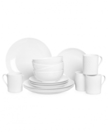 A little graphic. The festive line and dot patterns of Cheers dinnerware are fun but understated in pure white, ultra-durable porcelain from Mikasa. Coordinates with the equally irresistible glassware and barware collections. A little graphic. The festive line and dot patterns of Cheers dinnerware are fun but understated in pure white, ultra-durable porcelain from Mikasa. Coordinates with the equally irresistible glassware and barware collections.