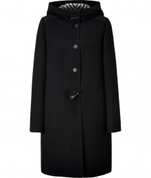 Timeless classic styling gets a sleek luxe finish in Jil Sanders virgin wool hooded coat, finished with toggle closures for streamlined modernity - Hooded, button and toggle closures, side slit pockets, houndstooth lining, relaxed slim fit - Pair with jeans, tailored trousers, and fitted knit dresses Timeless classic styling gets a sleek luxe finish in Jil Sanders virgin wool hooded coat, finished with toggle closures for streamlined modernity - Hooded, button and toggle closures, side slit pockets, houndstooth lining, relaxed slim fit - Pair with jeans, tailored trousers, and fitted knit dresses