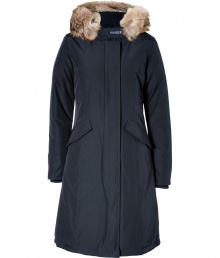Stylish and sporty with an ultra soft coyote fur trimmed hood, Woolrichs Arctic down parka is a must for cool weather looks - Hood with coyote fur trim, long sleeves, fitted ribbed knit cuffs, hidden two-way front zip, button placket with snaps at hemline, buttoned front flap pockets - Contemporary fit, slight A-line silhouette - A versatile, classic coat perfect for both city streets and country slopes Stylish and sporty with an ultra soft coyote fur trimmed hood, Woolrichs Arctic down parka is a must for cool weather looks - Hood with coyote fur trim, long sleeves, fitted ribbed knit cuffs, hidden two-way front zip, button placket with snaps at hemline, buttoned front flap pockets - Contemporary fit, slight A-line silhouette - A versatile, classic coat perfect for both city streets and country slopes