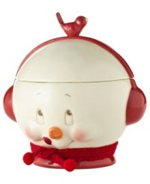 Too sweet, this irresistible snowman candy dish has chocolate and peppermints on the brain. With a cardinal-red handle and knit scarf, from Department 56. Too sweet, this irresistible snowman candy dish has chocolate and peppermints on the brain. With a cardinal-red handle and knit scarf, from Department 56.