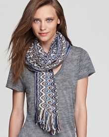 Missoni ties up its signature style in this wear-forever wave scarf.