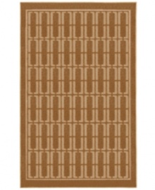 Set against chic brown tones, this all-over bracket pattern adds an eye-catching element to any room. This American-made Mohawk area rug is made from durable, stain-resistant olefin fiber combined with a high-low nap to produce a sleek, sculpted look. Set against chic brown tones, this all-over bracket pattern adds an eye-catching element to any room. This American-made Mohawk area rug is made from durable, stain-resistant olefin fiber combined with a high-low nap to produce a sleek, sculpted look.