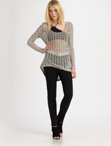 This chunky open-knit layers perfectly in a contour scoopneck silhouette.ScoopneckLong sleevesContour hemAbout 34 from shoulder to hem51% cotton/23% linen/18% viscose/8% nylonDry cleanImportedModel shown is 5'9½ (177cm) wearing US size Small. This chunky open-knit layers perfectly in a contour scoopneck silhouette.ScoopneckLong sleevesContour hemAbout 34 from shoulder to hem51% cotton/23% linen/18% viscose/8% nylonDry cleanImportedModel shown is 5'9½ (177cm) wearing US size Small.
