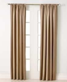 Allover luxury with a hint of opulence, the Wide Stripe Bronze window panel from Hotel Collection sets a tone of sophistication with a wide stripe design in warm neutral tones. Allover luxury with a hint of opulence, the Wide Stripe Bronze window panel from Hotel Collection sets a tone of sophistication with a wide stripe design in warm neutral tones.