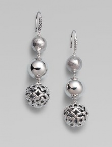 From the Elements Collection. A triple drop of sterling silver with hammered bead at the top.Sterling silver Length, about 1½ Width, about ½ Ear wire Imported From the Elements Collection. A triple drop of sterling silver with hammered bead at the top.Sterling silver Length, about 1½ Width, about ½ Ear wire Imported