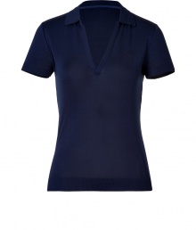 Detailed in super soft mercerized cotton with a feminine open neckline, Ralph Laurens polo is a contemporary take on this iconic style - Small collar, open placket, short sleeves, tonal embroidered polo player at chest - Slim fit - Wear with your favorite jeans and just as bright loafers Detailed in super soft mercerized cotton with a feminine open neckline, Ralph Laurens polo is a contemporary take on this iconic style - Small collar, open placket, short sleeves, tonal embroidered polo player at chest - Slim fit - Wear with your favorite jeans and just as bright loafers