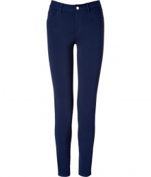 With a flattering slim fit and classic shade of navy, Ralph Lauren Blacks skinny jeans lend a chic foundation for countless layered looks - Classic five-pocket style, zip fly, button closure, belt loops - Form-fitting, comfortable mid-rise - Wear with a blazer, oversized silk shirt and heels