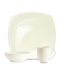 Anything but square, this ultra-versatile white dinnerware from Noritake's collection of Colorwave place settings is crafted of hardy stoneware with a half glossy, half matte finish in pure white. Mix and match with coupe shapes or any of the other Colorwave dinnerware shades. Anything but square, this ultra-versatile white dinnerware from Noritake's collection of Colorwave place settings is crafted of hardy stoneware with a half glossy, half matte finish in pure white. Mix and match with coupe shapes or any of the other Colorwave dinnerware shades.