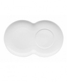 With subtle concentric rings and room for a cup and pastry in durable porcelain, Rosenthal's Loft double saucer brings chic versatility to modern tables. With subtle concentric rings and room for a cup and pastry in durable porcelain, Rosenthal's Loft double saucer brings chic versatility to modern tables.
