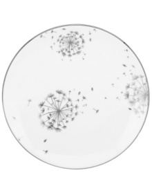 Wish come true. kate spade new york combines timeless platinum-banded bone china with a shimmering dandelion trio in this irresistible accent plate from the Dandy Lane dinnerware collection. Wish come true. kate spade new york combines timeless platinum-banded bone china with a shimmering dandelion trio in this irresistible accent plate from the Dandy Lane dinnerware collection.