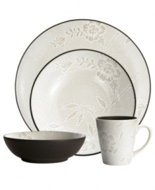 From basic to blooming. A fresh twist on a Noritake favorite, Colorwave Chocolate Bloom place settings offer the same sleek style and durability as the original dinnerware pattern but with a pretty floral print. From basic to blooming. A fresh twist on a Noritake favorite, Colorwave Chocolate Bloom place settings offer the same sleek style and durability as the original dinnerware pattern but with a pretty floral print.