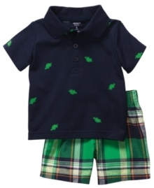 Sunny days and smiles will be ahead when he's in this darling polo shirt and plaid short set from Carter's. Sunny days and smiles will be ahead when he's in this darling polo shirt and plaid short set from Carter's.