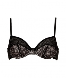 Luxe bra in fine nylon silk and stretch blend - A sultry, stylish must from luxury label Kiki de Montparnasse - Elegant black and champagne colorblock lace detail, sleek black piping - 3/4 cups, slim straps - Flexible underwire, ample coverage ideal for larger busts - Wear beneath just about anything and pair with matching brief or thong Luxe bra in fine nylon silk and stretch blend - A sultry, stylish must from luxury label Kiki de Montparnasse - Elegant black and champagne colorblock lace detail, sleek black piping - 3/4 cups, slim straps - Flexible underwire, ample coverage ideal for larger busts - Wear beneath just about anything and pair with matching brief or thong
