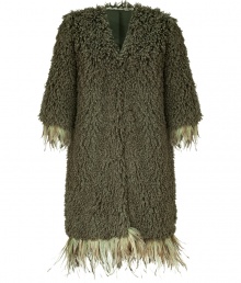 Make a dramatic debut into the next season with Anna Suis ultra soft textural faux fur coat, detailed with tonal feathery trim for ultra modern results guaranteed to make an impact - V-neckline, 3/4 sleeves, hidden front hooks, side slit pockets - Relaxed fit - Perfect for pairing with statement leather belts Make a dramatic debut into the next season with Anna Suis ultra soft textural faux fur coat, detailed with tonal feathery trim for ultra modern results guaranteed to make an impact - V-neckline, 3/4 sleeves, hidden front hooks, side slit pockets - Relaxed fit - Perfect for pairing with statement leather belts
