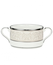 For more than 90 years, Noritake has made an art of setting the table. Whether you host gala home soirees or prefer to dine casually with the family, Noritake has a perfect tabletop setting for you. The formal Silver Palace collection is a masterpiece of textural contrast, combining smooth white bone china with a band of embossed, silver-trimmed detailing, lavishly finished with a polished platinum rim. For more than 90 years, Noritake has made an art of setting the table. Whether you host gala home soirees or prefer to dine casually with the family, Noritake has a perfect tabletop setting for you. The formal Silver Palace collection is a masterpiece of textural contrast, combining smooth white bone china with a band of embossed, silver-trimmed detailing, lavishly finished with a polished platinum rim.