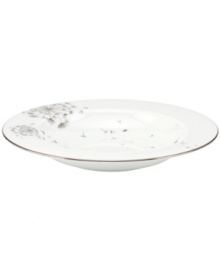 Wish come true. kate spade new york combines timeless platinum-banded bone china with shimmering mica dandelions in this irresistible rim soup bowl from the Dandy Lane dinnerware collection. Wish come true. kate spade new york combines timeless platinum-banded bone china with shimmering mica dandelions in this irresistible rim soup bowl from the Dandy Lane dinnerware collection.