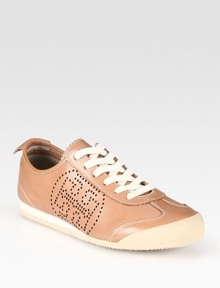 Unique perforations form a signature logo on the side of this lace-up leather essential. Leather upperLeather liningRubber solePadded insoleImportedOUR FIT MODEL RECOMMENDS ordering true size. Unique perforations form a signature logo on the side of this lace-up leather essential. Leather upperLeather liningRubber solePadded insoleImportedOUR FIT MODEL RECOMMENDS ordering true size.