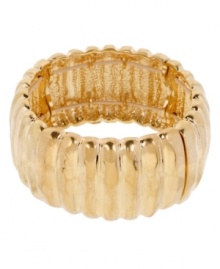 Get glam on-the-go! Kenneth Cole New York's slip-on bangle bracelet features textured detail for an on-trend look. Crafted in gold tone mixed metal. Bracelet stretches to fit wrist. Approximate length: 7-1/2 inches. Get glam on-the-go! Kenneth Cole New York's slip-on bangle bracelet features textured detail for an on-trend look. Crafted in gold tone mixed metal. Bracelet stretches to fit wrist. Approximate length: 7-1/2 inches.