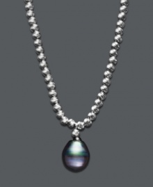 Polish your look with a single pearl. Pendant features a cultured Tahitian pearl (9-10 mm) and sparkle bead chain in sterling silver. Approximate length: 18 inches. Approximate drop: 1/2 inch. Polish your look with a single pearl. Pendant features a cultured Tahitian pearl (9-10 mm) and sparkle bead chain in sterling silver. Approximate length: 18 inches. Approximate drop: 1/2 inch.