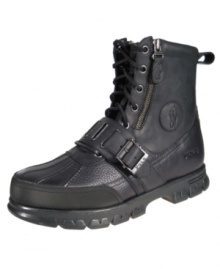Polo pulls out all the stops on the way to rough and rugged casual cool men's boots. Lace up and strap into these durable boots for men when you're looking for a good time. Polo pulls out all the stops on the way to rough and rugged casual cool men's boots. Lace up and strap into these durable boots for men when you're looking for a good time.