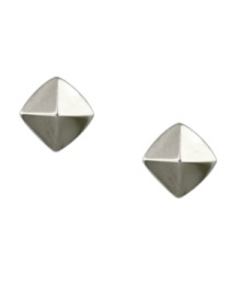 Structured style. These chic, pyramid-shaped studs add shapely polish to your look. Vince Camuto design crafted in silver tone mixed metal. Approximate diameter: 3/4 inch. Structured style. These chic, pyramid-shaped studs add shapely polish to your look. Vince Camuto design crafted in silver tone mixed metal. Approximate diameter: 3/4 inch.