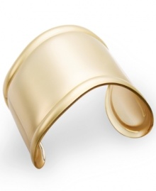 Everyone's gone completely cuff crazy! Hop on board the latest trend train in Sequin's stand-out style. Curvy, wide, and totally stylish, this shining cuff bracelet is crafted in gold tone mixed metal. Approximate diameter: 2-1/2 inches. Everyone's gone completely cuff crazy! Hop on board the latest trend train in Sequin's stand-out style. Curvy, wide, and totally stylish, this shining cuff bracelet is crafted in gold tone mixed metal. Approximate diameter: 2-1/2 inches.