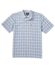 Short sleeves aren't just fair-weather friends: Here, a checked sports shirt from Quiksilver that keeps you looking good year-'round..