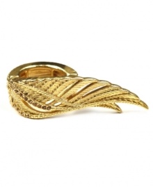 Just wing it! RACHEL Rachel Roy's winged stretch ring will add a heavenly touch to virtually any outfit. Crafted in gold tone mixed metal, it features a glittering array of crystals. Ring adjusts to fit finger.