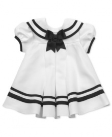 If she's going on her first cruise, she'll look super adorable in this nautical sailor dress by Rare Editions. If she's going on her first cruise, she'll look super adorable in this nautical sailor dress by Rare Editions.