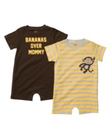 It's bananas how cute these rompers from Carters are. With short sleeves and a snap bottom, it'll be easy to swing into changing-action too. It's bananas how cute these rompers from Carters are. With short sleeves and a snap bottom, it'll be easy to swing into changing-action too.