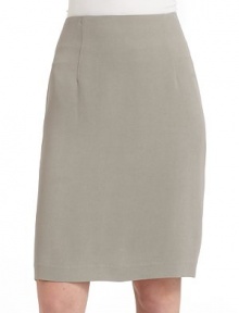 THE LOOKClassic flat-front pencil styleWaist darts, front and backBack zipper with hook-and-eye closureTHE FITAbout 23 longTHE MATERIAL88% viscose/12% hairFully linedCARE & ORIGINDry cleanImportedModel shown is 5'9 (175cm) wearing US size 4. THE LOOKClassic flat-front pencil styleWaist darts, front and backBack zipper with hook-and-eye closureTHE FITAbout 23 longTHE MATERIAL88% viscose/12% hairFully linedCARE & ORIGINDry cleanImportedModel shown is 5'9 (175cm) wearing US size 4.