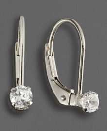 Let her shine with these classic, sparkling cubic zirconia accent earrings, set in 14k white gold. Let her shine with these classic, sparkling cubic zirconia accent earrings, set in 14k white gold.