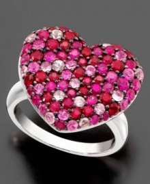 Display your love for all to see. This beautiful ring by Effy Collection features round-cut pink sapphire (1-5/8 ct. t.w.) and round-cut ruby set in sterling silver. Size 7. Display your love for all to see. This beautiful ring by Effy Collection features round-cut pink sapphire (1-5/8 ct. t.w.) and round-cut ruby set in sterling silver. Size 7.