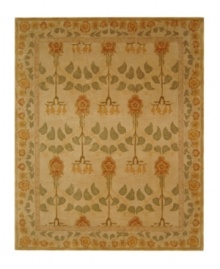 Bring the beauty and tranquility of an English garden inside with the Anatolia collection. A delicate trellis pattern and soft, natural green and beige soothe even the busiest of rooms. Artful blossoms and an unusual root detail have a calm, grounding effect. Hand-tufted of fine wool and dyed using an ancient pot dying technique. Bring the beauty and tranquility of an English garden inside with the Anatolia collection. A delicate trellis pattern and soft, natural green and beige soothe even the busiest of rooms. Artful blossoms and an unusual root detail have a calm, grounding effect. Hand-tufted of fine wool and dyed using an ancient pot dying technique.
