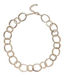 Hammer home your new look with this linked necklace with textured detail from Sequin. Crafted in 14k gold-plated mixed metal. Approximate length: 33-1/2 inches + 3-inch extender. Hammer home your new look with this linked necklace with textured detail from Sequin. Crafted in 14k gold-plated mixed metal. Approximate length: 33-1/2 inches + 3-inch extender.