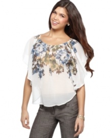 Be garden party pretty in this chiffon top from BCX that wears as light as air! Be garden party pretty in this chiffon top from BCX that wears as light as air!