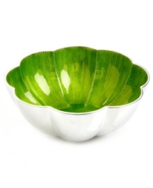 More than conversation blossoms around your table with a handcrafted Lemongrass Lotus bowl from Simply Designz. Polished aluminum lined in glossy enamel lends fresh color and shine to any dining area. More than conversation blossoms around your table with a handcrafted Lemongrass Lotus bowl from Simply Designz. Polished aluminum lined in glossy enamel lends fresh color and shine to any dining area.