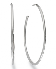A trendy take on a traditional design. Studio Silver's open hammered hoop earrings are a must for every contemporary woman's collection. Crafted in sterling silver. Approximate diameter: 2 inches. A trendy take on a traditional design. Studio Silver's open hammered hoop earrings are a must for every contemporary woman's collection. Crafted in sterling silver. Approximate diameter: 2 inches.