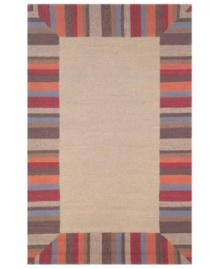 Beachy-keen! A vivid burst of color borders this casually stylish indoor/outdoor rug from the Tommy Bahama Beachcomber collection. Durable, fade-resistant fibers are hand-hooked to create a richly layered surface, making the rug a perfect accent in any high-traffic area. Hose off for easy cleaning. Beachy-keen! A vivid burst of color borders this casually stylish indoor/outdoor rug from the Tommy Bahama Beachcomber collection. Durable, fade-resistant fibers are hand-hooked to create a richly layered surface, making the rug a perfect accent in any high-traffic area. Hose off for easy cleaning.