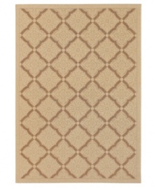 Cream of the crop -- featuring an elegant lattice design and subtle detailing against a cream-colored ground. Made from structured-weave polypropylene, this indoor/outdoor rug from Couristan is 100% recyclable and resistant to fading, mildew and mold.