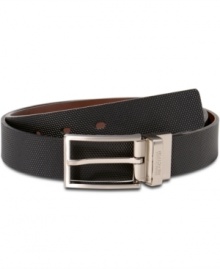 Add some texture to your look with this pebbled leather belt from Kenneth Cole Reaction. The diamond pattern adds some extra polish to your look. Add some texture to your look with this pebbled leather belt from Kenneth Cole Reaction. The diamond pattern adds some extra polish to your look.