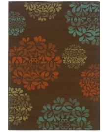 Add some pop to your porch or patio... and indoor floors, too! This Sphinx indoor/outdoor area rug features a modern, sumptuously colored floral-wreath pattern made from soft and durable polypropylene that's tough, weather-resistant and easy to clean. Add some pop to your porch or patio... and indoor floors, too! This Sphinx indoor/outdoor area rug features a modern, sumptuously colored floral-wreath pattern made from soft and durable polypropylene that's tough, weather-resistant and easy to clean.