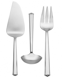 Absolutely timeless, the Lismore Bead serving set bears delicate beaded accents to complement Waterford crystal and fine china. Premium stainless steel with a mirror-like finish radiates grace and sophistication. Absolutely timeless, the Lismore Bead serving set bears delicate beaded accents to complement Waterford crystal and fine china. Premium stainless steel with a mirror-like finish radiates grace and sophistication.