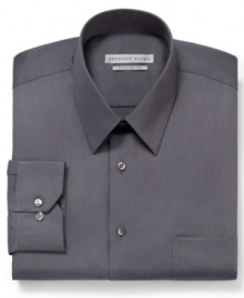 Pair this solid, slim-fit Geoffrey Beene dress shirt with a punch of plaid or print for a standout office look. Pair this solid, slim-fit Geoffrey Beene dress shirt with a punch of plaid or print for a standout office look.