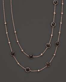 From the Rosé collection, faceted smoky quartz and ball necklace. Designed by Ippolita. From the Rosé collection, faceted smoky quartz and ball necklace. Designed by Ippolita.